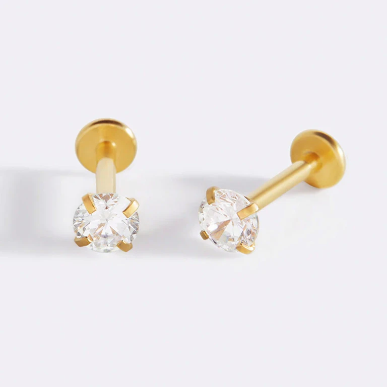 Crystal Sleeper Flatback Studs 18g