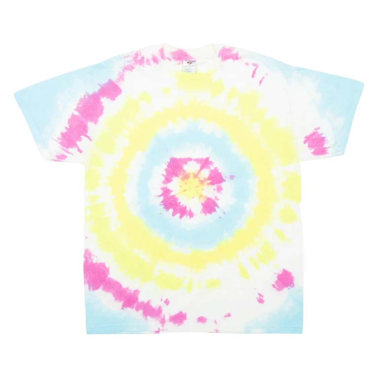JERZEES Mens Tie Dye T-Shirt Yellow L