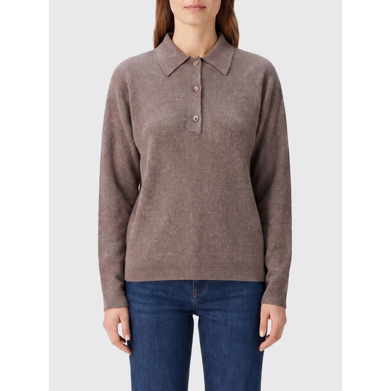 Long-Sleeved Silk Knit Polo Shirt (LV0VY01113PAR)