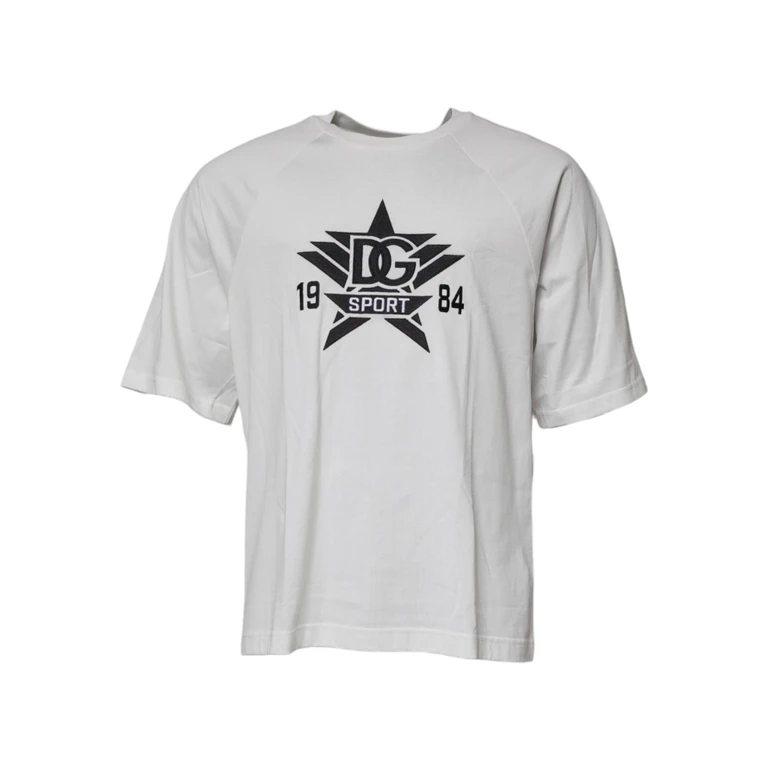 Dolce & Gabbana White Dg Sport Crew Neck Short Sleeve T-Shirt Cotton - Men