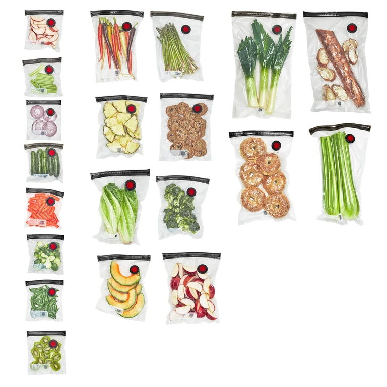 Fresh & Save Set 20-pc Vacuum Sealer Bags for Food, Reusable Sous Vide Bags