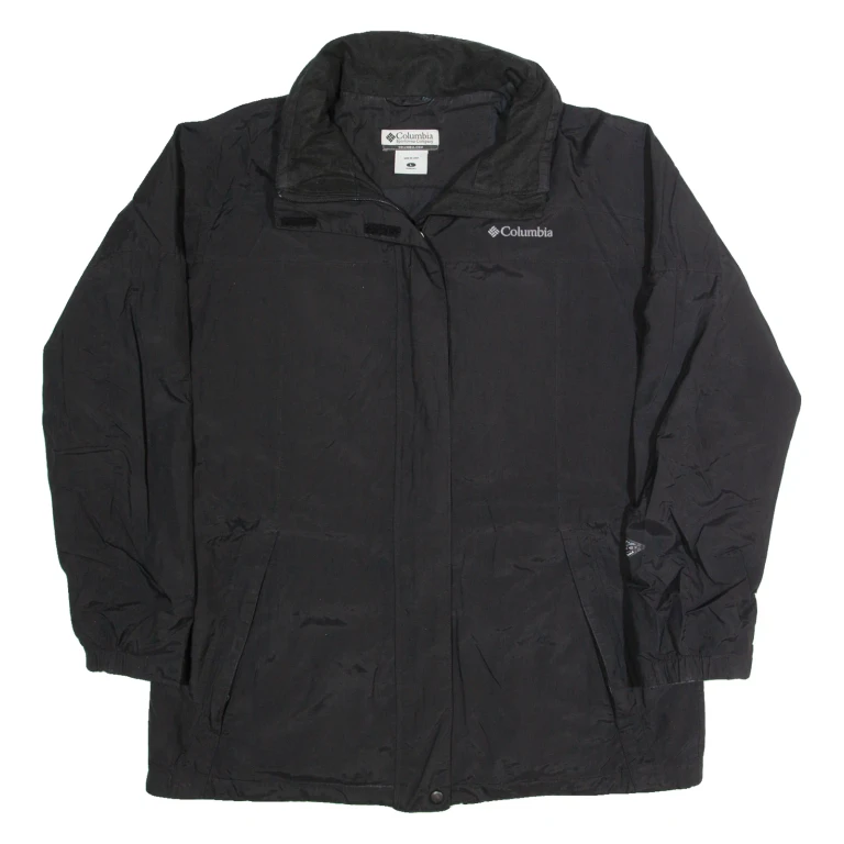 COLUMBIA Womens Rain Jacket Black L