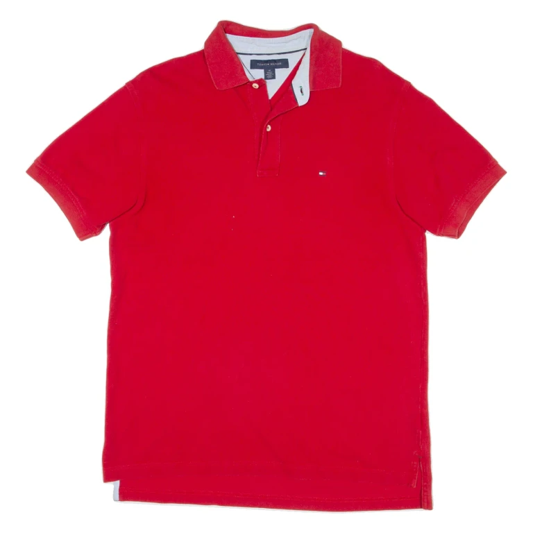 TOMMY HILFIGER Mens Polo Shirt Red M