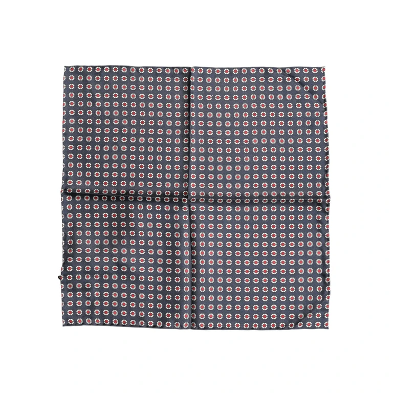 Dolce & Gabbana Blue Patterned Silk Square Handkerchief Scarf - Men