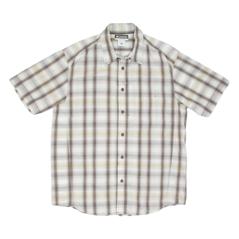 COLUMBIA Mens Shirt Brown Check XL