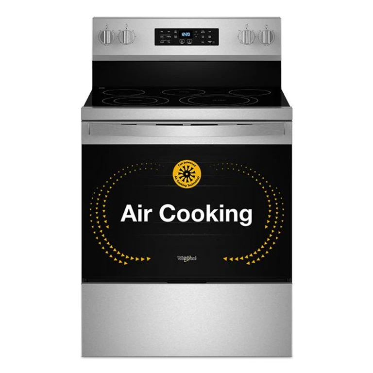 30 in. Energy Star Electric Range with Air Cooking Technology, No Preheat Air Fry and Air Baking and Self Clean in Stainless Steel 30 in. WFES5030RZ