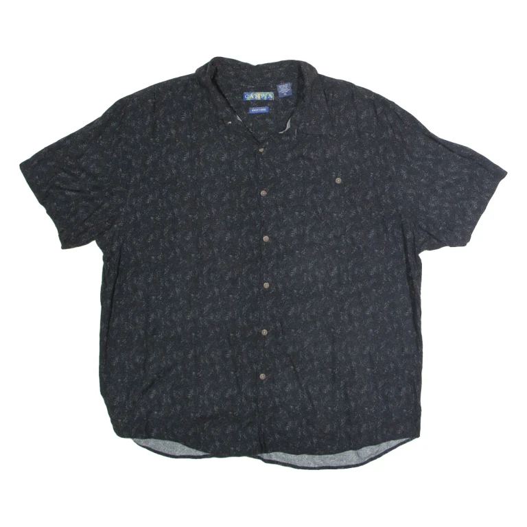 CAMPIA Mens Shirt Black 90s Floral XL