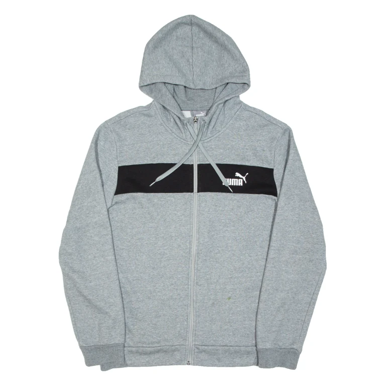 PUMA Mens Grey Hoodie Full Zip M