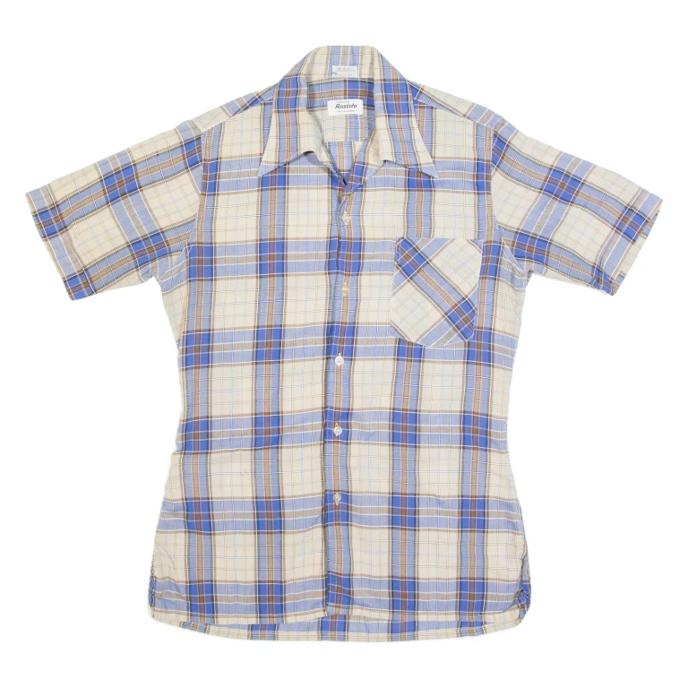 MULTIFORM Mens Shirt Beige 90s Check S