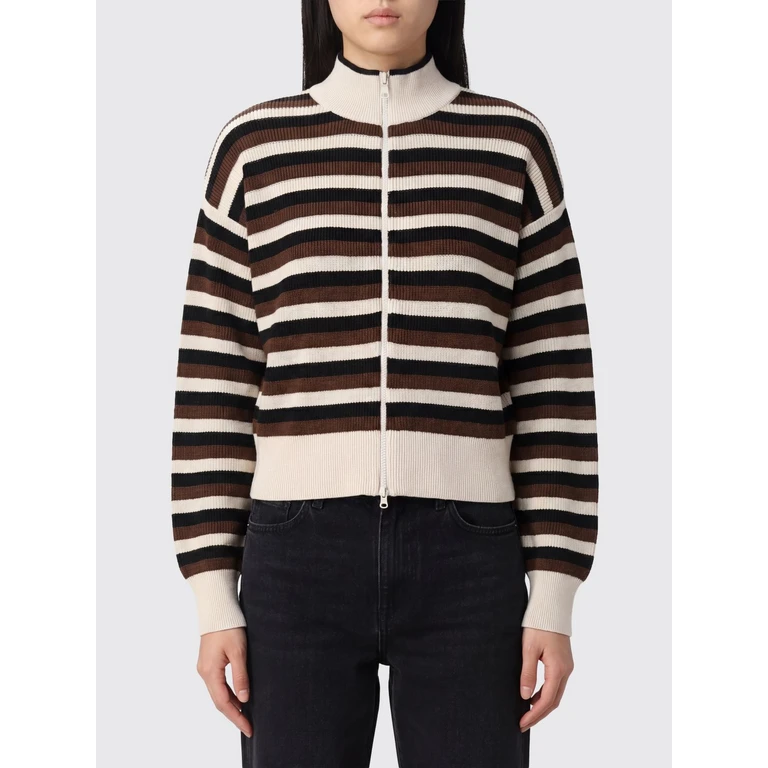 Striped Cotton Cardigan with a Roll Neck and Zip (M19271006C0Z10)