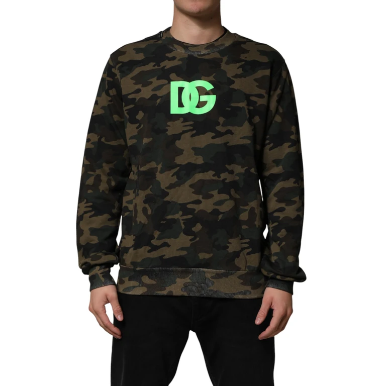 Dolce & Gabbana Multicolor Camouflage Men Sweatshirt Sweater - Men