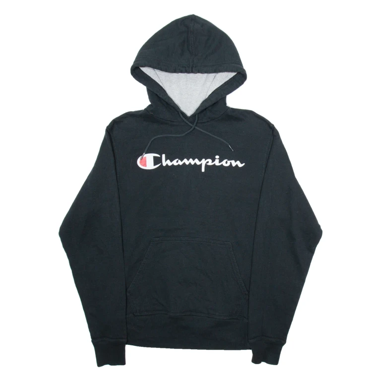 CHAMPION Mens Black Hoodie S