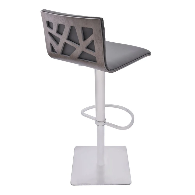 Crystal Swivel Dark Gray Adjustable Bar Stool