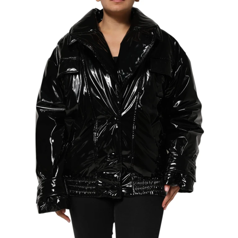 Dolce & Gabbana Black Polyester Quilted Puffer Coat Jacket Polyurethane Clothing - Women