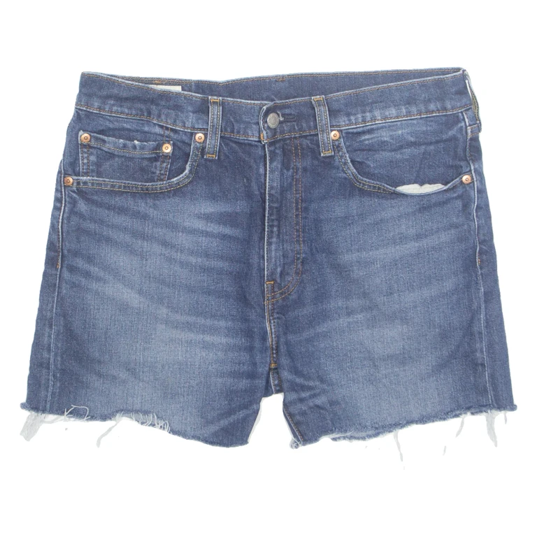 LEVI'S Cut Off 512 Premium E Womens Denim Shorts Blue L W34