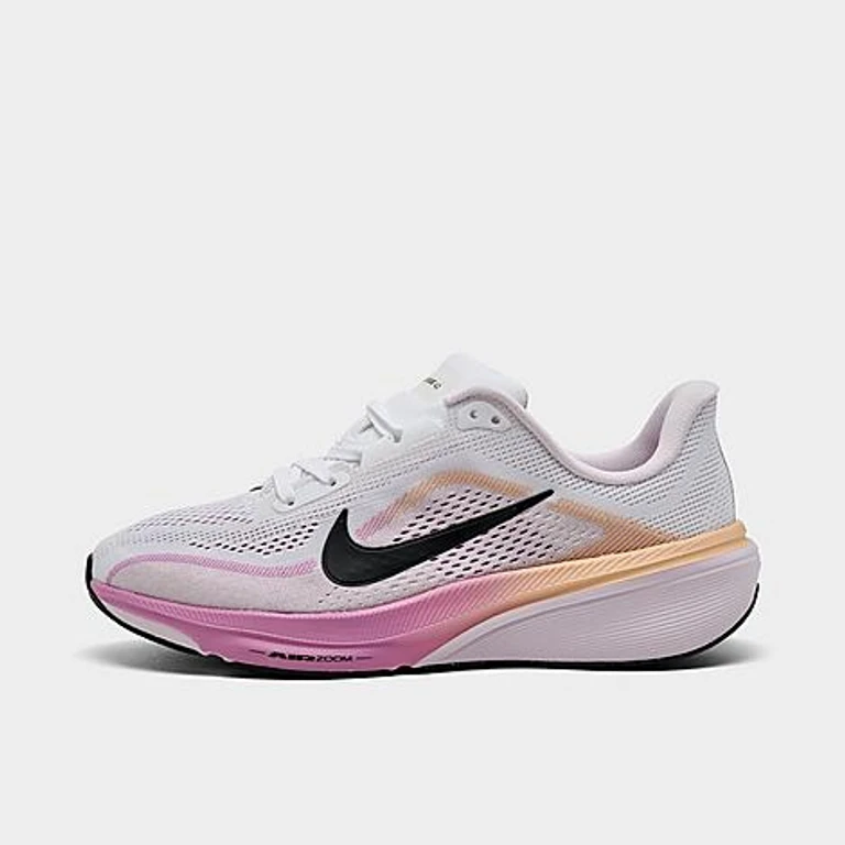 Nike Big Kids Pegasus 42 Running Shoes in White/Black/Bleached Lilac Size: 3.5