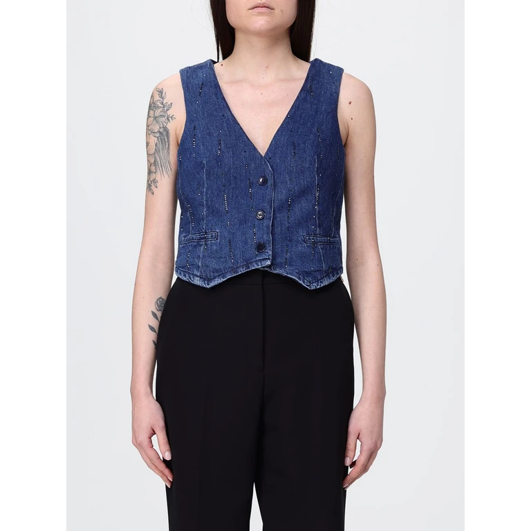 LIU JO Waistcoat Woman color Denim (UA6188D031578033)