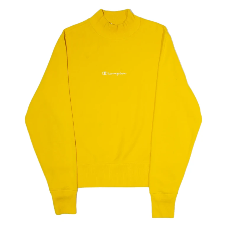 CHAMPION REVERSE WEAVE Mens Sweatshirt Yellow High Neck S