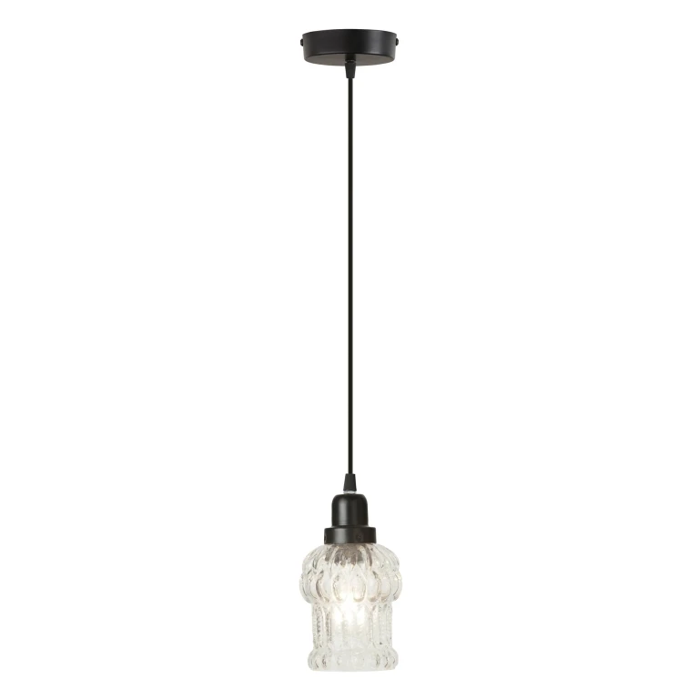 Light Delphine Glass and Metal Pendant