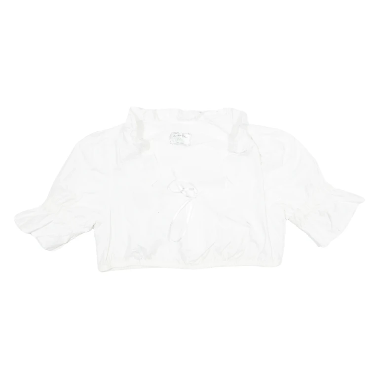 Womens Cropped Top White Puff Sleeve M