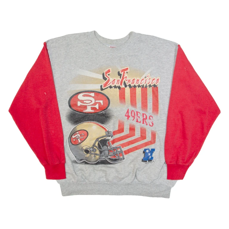 TEAMWORK San Francisco 49ers Mens Sweatshirt Grey 90s USA XL