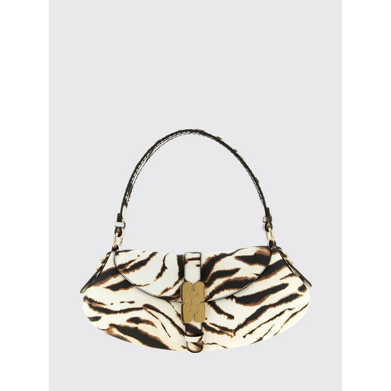 B-Kat Zebra-Print Recycled Leather Shoulder Bag with Logo (C2050002135)