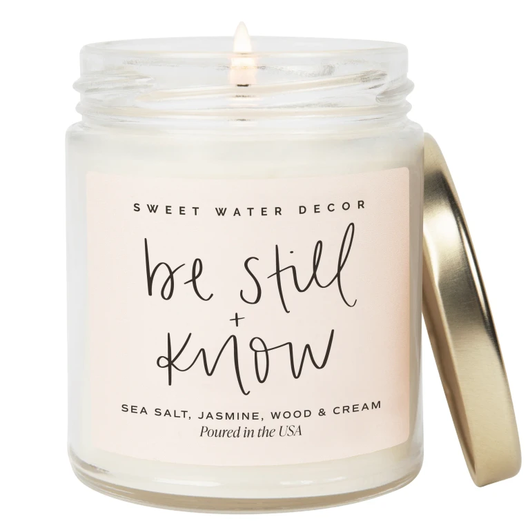 Be Still and Know Soy Candle - Clear Jar - 9 oz (Spa Day)