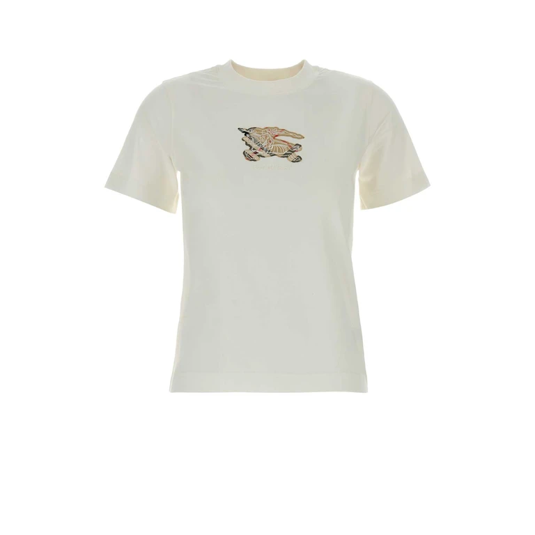 Burberry White Cotton T-Shirt Chalk - Women
