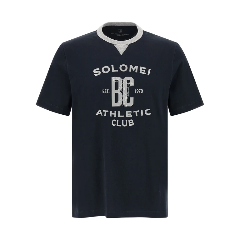 Brunello Cucinelli Blue Cotton T-Shirt - Men