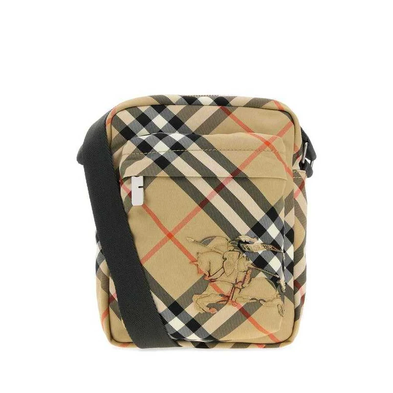 Embroidered Canvas Check Crossbody Bag Sandipcheck Borse A Mano