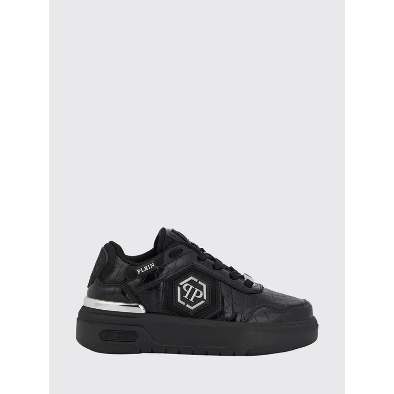 SK8R Low-Top Sneakers in Leather and Mesh with Croc Print and Hexagon Logo (PAFSUSC0962PTE003N0202)