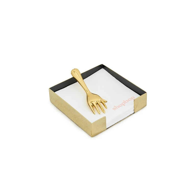 Jonathan Adler Eve Cocktail Napkin Holder Brass One Size
