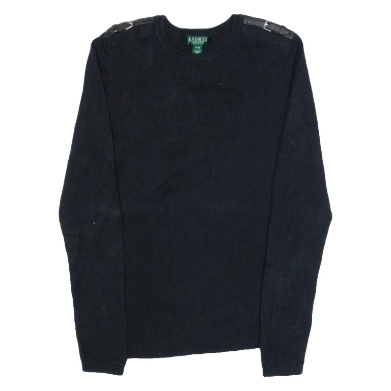 LAUREN RALPH LAUREN Petite Womens Jumper Black Tight Knit M
