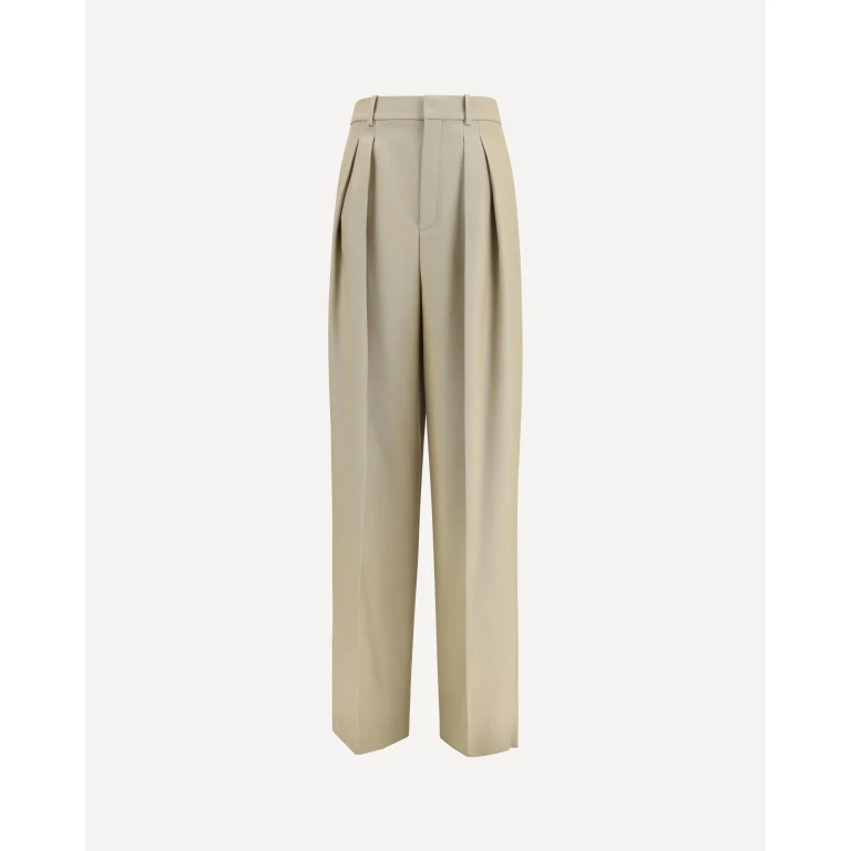 Pantalon tailleur Saint Laurent en laine et toile de soie - Femme taille 38