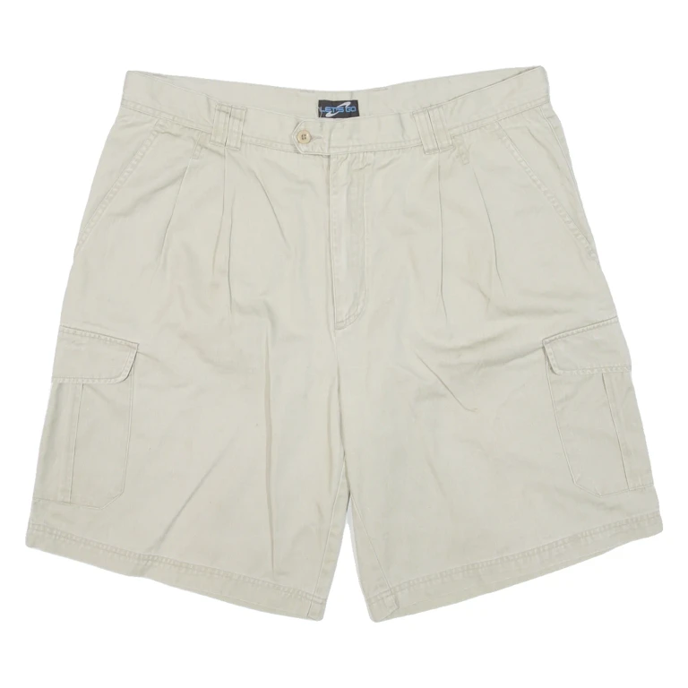 LETS GO Mens Chino Shorts Beige L W37