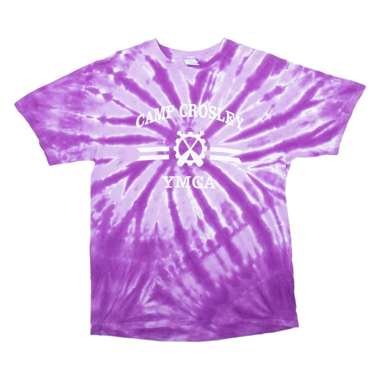 PORT & COMPANY Camp Crosley YMCA Mens Tie Dye T-Shirt Purple USA M
