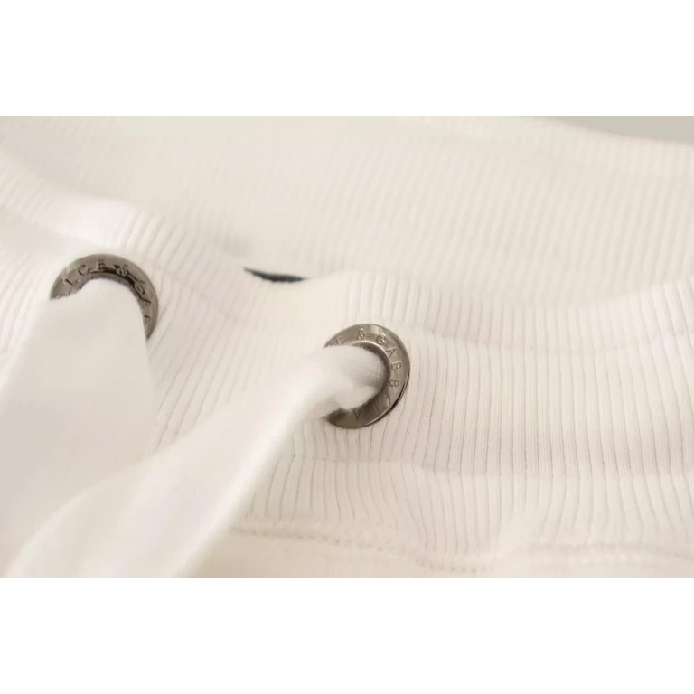 Dolce & Gabbana White Cotton Logo Patch Sweatpants Jogging Pants - Men