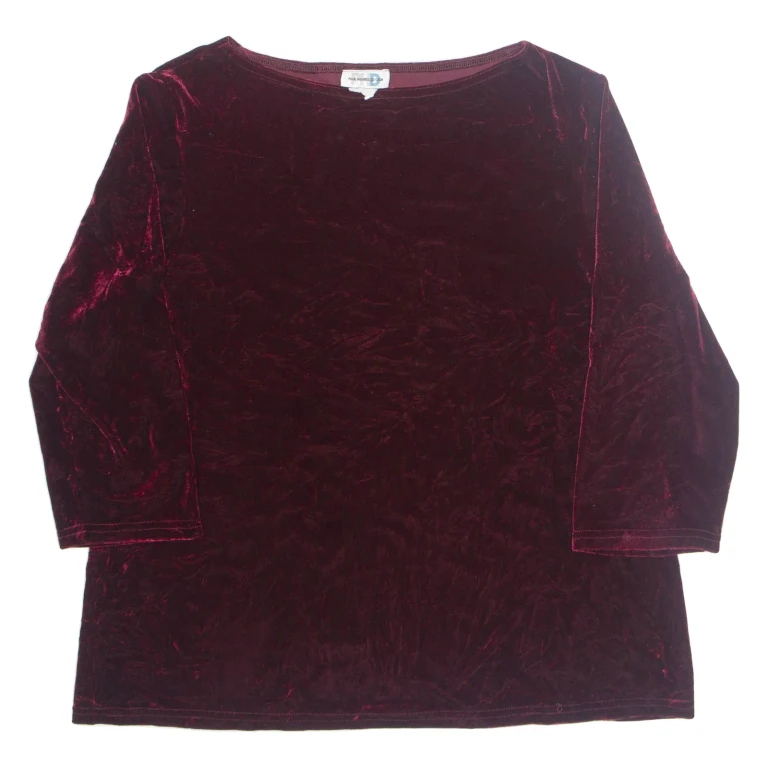 Womens Top Maroon 3/4 Sleeve XL
