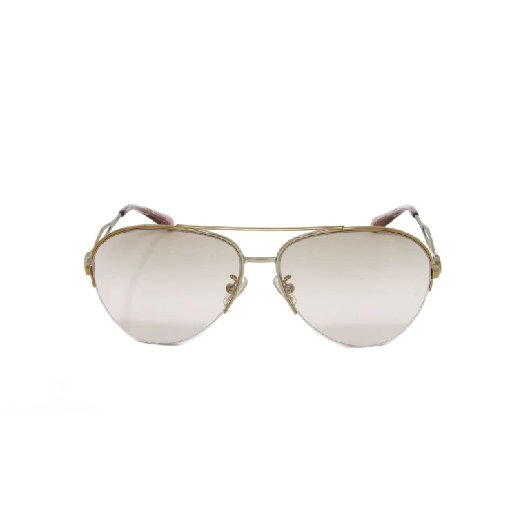 Shiny Gold Women's Aviator Sunglasses