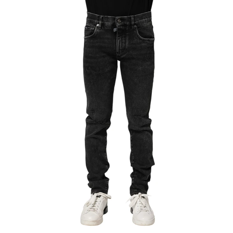 Dolce & Gabbana Black Cotton Skinny Men Denim Jeans Elastane Clothing - Men
