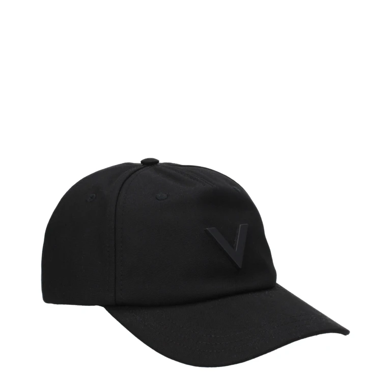 Valentino Garavani Black Cotton Cap (baseball Hat) - Men