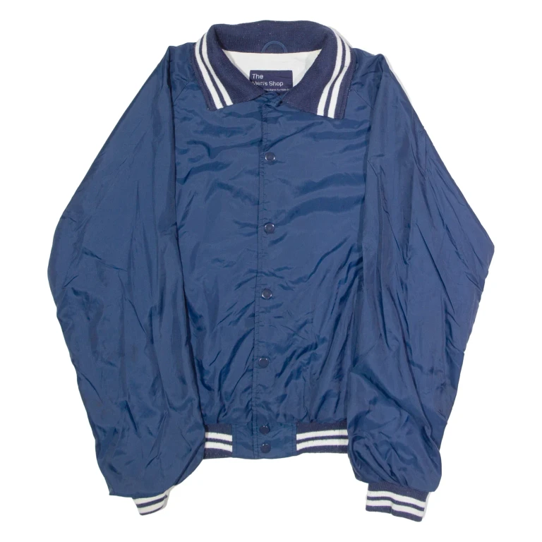 JC PENNEY Mens Coach Jacket Blue Nylon 90s USA M