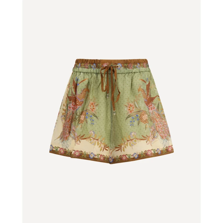 ZIMMERMANN Indra relaxed silk drawstring Shorts Female 0