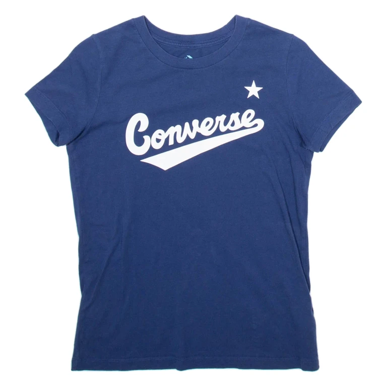 CONVERSE Womens T-Shirt Blue XXS
