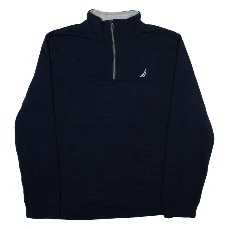 NAUTICA Mens Sweatshirt Blue 1/4 Zip L