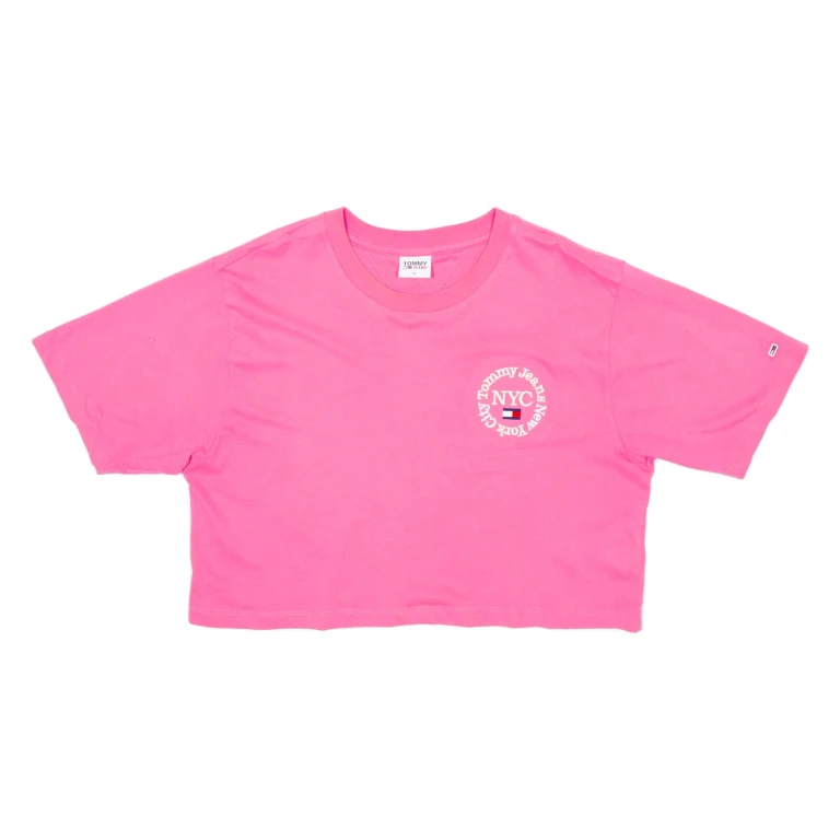 TOMMY HILFIGER Crop Womens T-Shirt Pink XL