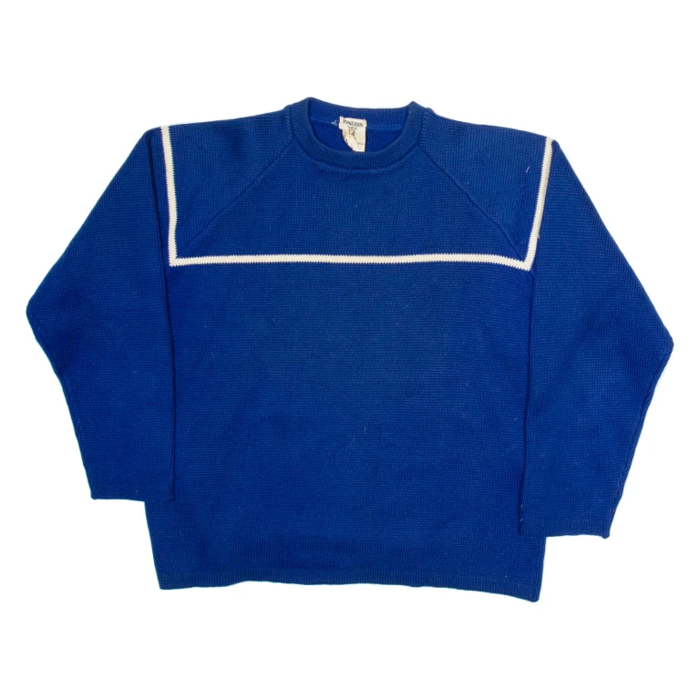 PENGUIN Mens Jumper Blue Tight Knit Wool M