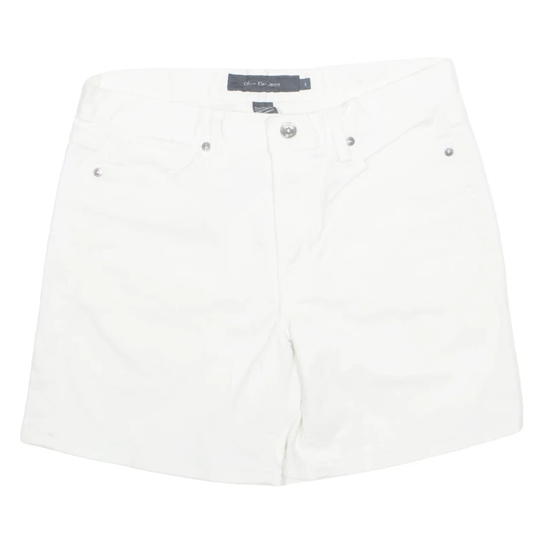 CALVIN KLEIN JEANS Womens Denim Shorts White M W31