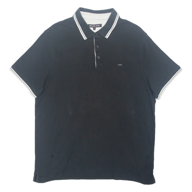 MICHAEL KORS Mens Polo Shirt Black L