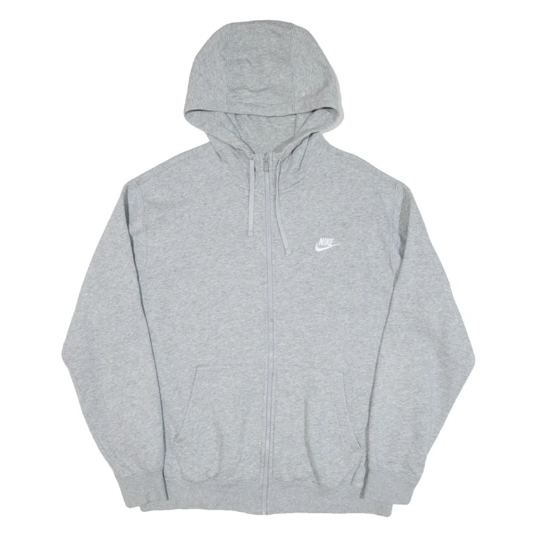 NIKE Mens Grey Hoodie Full Zip L